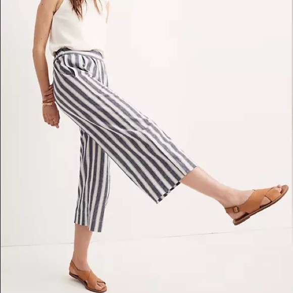 Madewell Pants - Madewell Huston Pants Guacho Stripe Gray Crop